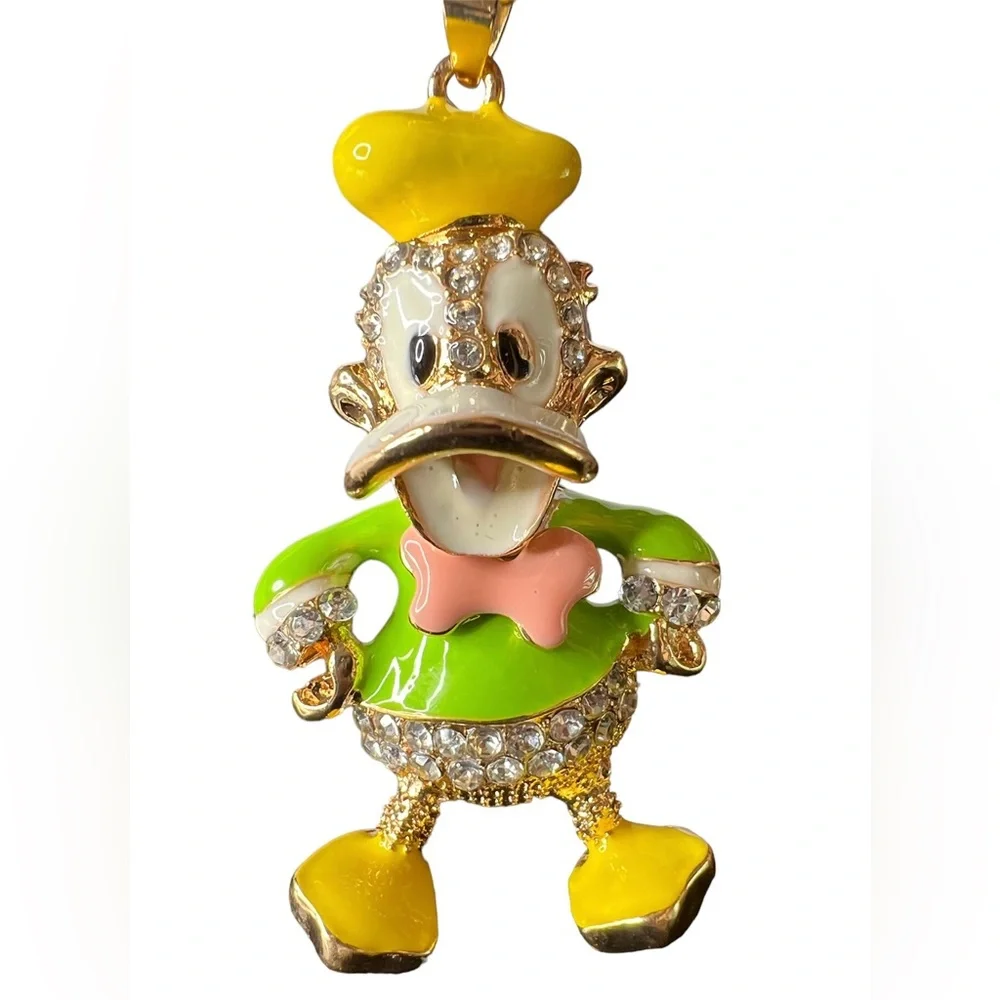 🦆NWT! Crystal & Enamel Duck Necklace